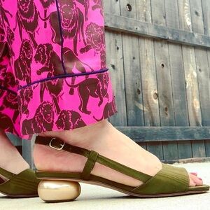 J. Crew  Collection Silk Faille Slingback Sandal shoes